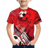 abordables Deportes y Juegos 3D para Niños-Chico 3D Graphic Fútbol Americano Camisetas de fútbol Camiseta Manga Corta Impresión 3D Verano Primavera Deportes Moda Ropa de calle Niños 5-12 años Cuello Barco Casual Diario Exterior Ajuste regular