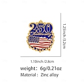 baratos 250º Aniversário dos EUA-Conjunto de 8 pins de esmalte comemorativos do 250º aniversário dos EUA, com emblemas patrióticos de metal, incluindo a bandeira dos EUA em estilo cartoon e a Estátua da Liberdade. &amp;Águia-careca,