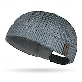 ieftine incalzire racire-Pălărie de vară pentru bărbați, fără boruri, respirabilă, cu plasă ușoară, cu etichetă din piele, ventilație cu grilă goală, pălărie de soare unisex în stil hip hop pentru exterior