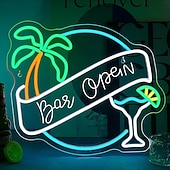 levne Dekorativní světla-Neonový LED nápis pro koktejlový bar, nastavitelný jas napájený přes USB, svítící párty světlo pro vnitřní bary, restaurace, hospody, salónky, domácí bary, noční kluby, jídelny, párty a ambientní