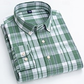 economico Camicie Button Down da uomo-Per uomo Camicia Camicia di lino Camicia elegante Camicia button-down Blocco di colori Quotidiano Affari Blu Blu chiaro Bianco Rosso Manica Lunga Collo ripiegato Tutte le stagioni Abbigliamento