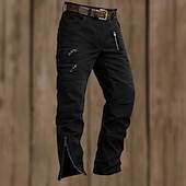 preiswerte Cargohosen-Herren Cargo-Hosen Taktische Hose Bein mit Reißverschluss Einfach Komfort Atmungsaktiv Volle Länge Lässig Täglich Outdoor Urlaub Lässig Schwarz Armeegrün Unelastisch