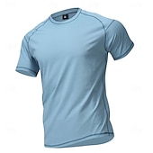 billige Casual T-skjorter for menn-Herre T skjorte Kortermet skjorte T-skjorte Kortermet Crew-hals Sommer Vår Helfarge Gatemote Stilfull Fritid Fort Tørring Tynn Daglig utendørs Feriereise Lysegrå Topp T-skjorte for menn