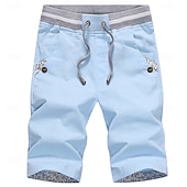economico Vacanza-Per uomo Shorts Shorts di Lino Pantaloncini Estivi Shorts da Spiaggia Coulisse Tasca Elastico in vita Blocco di colori Tinta unita Comodità Traspirante Corto Casuale Quotidiano Spiaggia Vacanza Moda
