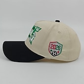 voordelige Wereld Voetbalwedstrijd 2026-WK voetbal 2026 pet met geborduurd logo van de VS, Canada en Mexico, verstelbare unisex voetbalfanpet voor buiten, wedstrijddagen, feestjes en als cadeau.