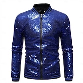 economico Cime-Disco Anni '80 Metallico Lucido Cappotto Mascherata Disco Paillettes Costume Per uomo Mascherata Festa / Sera Parata dell'Orgoglio Mese dell'orgoglio Adulti Cappotto