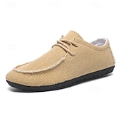 abordables Chaussures Décontractées à Lacets-Mocassins beiges en maille pour homme, à lacets, légers, respirants et confortables, parfaits pour la marche au quotidien, les voyages, la conduite, les tenues de week-end, les loisirs en plein air et un style décontracté chic.