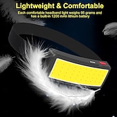 cheap Head Lights-COB Portable Floodlight Headlamp Built-in Rechargeable Lithium Battery Outdoor LED Super Bright Camping Headlight Fishing Lamp