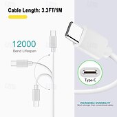 お買い得  スマホケーブル-iPhone 17 Pro Max Plus用USB Type-Cケーブル2本セット、USB Type-AからType-Cへの高速充電コード、データ同期ケーブル（iPhone 16 15、iPad Pro Air、Samsung Galaxy S26 S25 S24 S23 Pro Maxに対応）