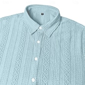 Χαμηλού Κόστους Ανδρικά Smart Casual πουκάμισα-Ανδρικά Πουκάμισο Casual πουκάμισο Πουκάμισο με κουμπιά Πουκάμισο ζακάρ Μαύρο Λευκό Πράσινο Ανοικτό Βαθυγάλαζο Καφέ Κοντομάνικο Σκέτο Κολάρο Πουκαμίσου Causal Καθημερινά Ζακάρ Ρούχα