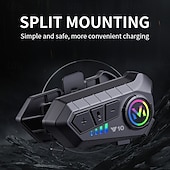 economico Accessori per motociclette e quad-Auricolare Bluetooth per casco da moto Y10, sistema di comunicazione wireless per casco con luce RGB, altoparlanti con cancellazione del rumore per la musica &amp;chiamate in vivavoce, impermeabile per