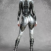 cheap Printing-Full Body Suit Zentai Suits Bodysuit Printing Party Sexy Costume Women's Costume for Vacation Club Halloween Masquerade Adults