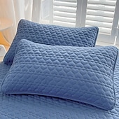 baratos Textured lance travesseiros-Capa de travesseiro acolchoada e impermeável, à prova de derramamentos, macia e respirável, com zíper, para cama, ideal para quarto e casa.