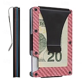 billiga korthållare &amp; fodral-Kreditkortshållare plånbok Metall Namnkortshållare Ficka Säkerhetsficka för kreditkort för Herr