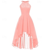 cheap Chiffon Dresses-Women's Midi Dress Chiffon Dress Casual Dress Elegant Fashion Modern Outdoor Vacation Party Regular Fit Plain Sleeveless Halter Neck Blue Pink Purple Summer Spring