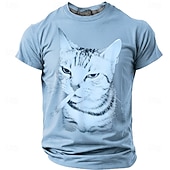  Per uomo Gatto Maglietta Manica Corta maglietta Stampa 3D Girocollo Camicia Moda Quotidiano Retrò Vintage Quotidiano Streetwear Rosso Estate Primavera Abbigliamento S M L XL XXL XXXL