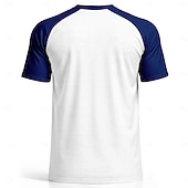  Uniseks Frankrijk Voetbalzomer Wereldwijde wedstrijd Truien Hardloopshirt Zomer Kleurenblok Korte mouw UPF 50 Sneldrogend Ademend Informeel Hardlopen Joggen Fitness blauw Sportkleding Sportkleding