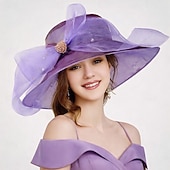 economico Fascinatori &amp; Cappelli-Elegante Retrò Vintage Derby Copricapo Cappello Cappello da chiesa Gentildonna Nobildonna Costume Per donna San Valentino Derby Ricevimento di matrimonio Ascot Adulti Cappello Primavera &amp; Estate