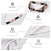 abordables Polo clásico para hombre-Hombre Camisetas polo Casual Negocio Diseño Manga Corta Básico Moderno Plaid Ligero Botones Verano Primavera Ajuste regular Azul Piscina Negro Blanco Rojo Azul Marino Albaricoque Camisetas polo