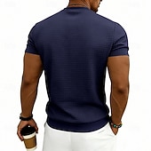 billige grunnleggende t-skjorter-Herre Vaffel T-skjorte T skjorte Kortermet skjorte T-skjorte Kortermet Crew-hals Sommer Vår Helfarge Gatemote Stilfull Sportslig Jacquard Daglig utendørs Feriereise Hvit Svart Mørkegrå Topp T-skjorte