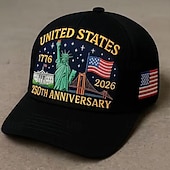 tanie Patriotyczne 250 kapeluszy-Męskie Dla obu płci Kapelusz z okazji 250. rocznicy Stanów Zjednoczonych Czapka z daszkiem Kapelusz Czapka Truckera Czarny Czerwony Poliester / Poliamid Korygujący Patriotyczny Urlop Sport Codzienny