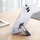 tanie Uchwyt na telefon-Zestaw 2 podstawek do telefonu komórkowego, ultracienki metalowy stojak na tył telefonu, składany, regulowany uchwyt pionowy/poziomy do iPhone'a 17 16 15, Samsunga, uniwersalny, minimalistyczny,