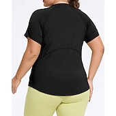 cheap Yoga Tops-Women's Yoga Tops Workout Tops Crew Neck Skin Friendly Lightweight Comfortable Plus Size Short Sleeve Sports Solid Color Top For Gym Workout Running Fitness Loose Fit Activewear