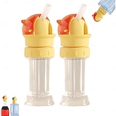 preiswerte Obst- und Gemüsezubehör-2 Stück Trinkflaschen-Aufsätze mit Strohhalm, Strohhalmkopf für Wasserflaschen, universell passend für Säfte &amp;Wasserflaschen mit auslaufsicherem Klappdeckel für Kleinkinder &amp; Kinder