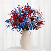 cheap Artificial Flower-10PCS July 4th Artificial Flowers Patriotic Flowers Independence Day Home Decor Floral Arrangements for Dining Table, Independence Day Holiday Decorations