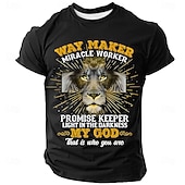  Maglietta per uomo con Bibbia Leone di Giuda Croce Creatore dei modi Lavoratore di miracoli Mio Dio Religiosa Cristiano Spirituale Worship T-Shirt Grafica Collo a giro Regular Fit Chiesa Domenica