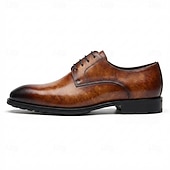 cheap Classic Dress Shoes-Men's Green Leather Derby Dress Shoes with Black-Toe Gradient Finish, Lace-Up Formal Oxfords for Stylish Men, Ideal for Business, Weddings, Parties and Evening Events
