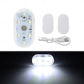 abordables Gadgets pour intérieur de voiture-Lot de 4 lampes d'ambiance LED sans fil pour l'intérieur de voiture, rechargeables par USB, à capteur tactile et aimantées, pour plancher, portières et coffre, étanches et compactes, disponibles en