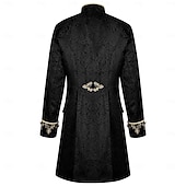abordables Ropa de calle-Medieval Renacimiento Abrigo Larga Príncipe Caballero Noble Bordado Disfraz Hombre Real Víspera de Todos los Santos Carnaval Feria del Renacimiento LARP Adulto Chaqueta Todas las Temporadas