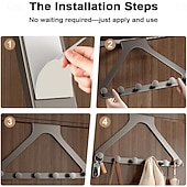 رخيصةأون خطاف-خطافان للتعليق فوق الباب، خطافات لتعليق المناشف، رفوف مناشف للحمام مع 6 خطافات للمعاطف، مستلزمات أساسية لحمام السكن الجامعي