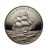 levne 250. výročí USA-Pamětní mince k 250. výročí USA, kompaktní mince Mayflower 1620–2016, poutní loď &amp;historický dokument, odolný kovový vlastenecký sběratelský suvenýr k vystavení