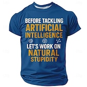  Bevor wir uns mit künstlicher Intelligenz beschäftigen, sollten wir uns lieber um natürliche Dummheit kümmern. Lustiges, sarkastisches, humorvolles T-Shirt für Technikbegeisterte und KI-Nerds.