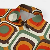  Retro / vintage Hipisowskie 1970 Koszula Krótkie rękawy Hipisowskie Geometryczny Retro Strój na bal maskowy Męskie Festiwal Muzyczny Impreza Dzienne zużycie Dla dorosłych Koszula Wiosna i lato