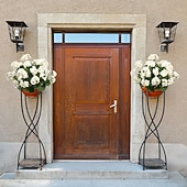 ieftine Flori Artificiale-Flori artificiale de geranium alb rezistent la UV cu 4 ramuri, 4 geraniumuri înflorite, potrivite pentru decorațiuni interioare și exterioare, grădini, nunți, Ziua Recunoștinței, Crăciun și sezonul
