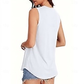 billiga Enkel tank-Multipack 3st Dam Rund hals Ärmlös Svart + Rosa + Vit Stridsvagn Väst Ärmlös tröja Slät Ledigt Dagligen Polyester Sommar