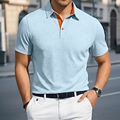 economico Polo classica da uomo-Per uomo Testurizzato Polo a Maglia Waffle Casuale Affari Classico Manica Corta Moda Moderno Tinta unica Asciugatura Rapida Bottoni Estate Primavera Vestibilità regolare Blu Nero Bianco Blu marino