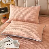 cheap Sheets &amp; Pillowcase-Cooling Pillowcase Quilted Ice Silk Pillow Cover Soft Breathable Bed Pillow Protector for Summer Sleeping