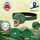 cheap Head Lights-Headlamp, Dinosaur LED Rechargeable Headlamp for Flashlight Outdoor Camping Essentials Gear, Dinosaur Toys Headlight for Boys Girls/Adults, Ideal Gift Toys for Birthday Rave Party