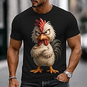 baratos Camisetas com estampa animal-Homens Animal Engraçado Camiseta Manga Curta Camiseta Impressão 3D Gola Redonda Camisa Exagerado Designer Festa Feriado Azul Preto Branco Verão Primavera Roupa S M L XL XXL XXXL