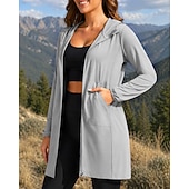 baratos Casacos impermeáveis-Mulheres Jaqueta Corta-Vento Jaqueta Softshell Jaqueta de Trilha Ao ar livre Proteção Solar Secagem Rápida Leve Respirável Roupas de caminhada Roupas de caminhada Verão Primavera Jaqueta Alpinismo