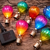 رخيصةأون يعمل بالطاقة الشمسية-أضواء سلسلة من الحديد المقاوم للماء يعمل بالطاقة الشمسية، على شكل بالون هواء ساخن، فوانيس LED معلقة للحديقة، والفناء، والسور، والشرفة، والباحة، والتراس، والفيلا، والحفلات الخارجية، والاحتفالات &amp;إضاءة
