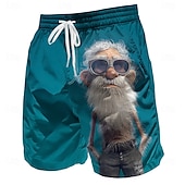  Homme Personnages de dessins animés Drôle Vieil Homme Maillots de bain Shorts de bain Shorts de Surf Taille Moyenne Rétro Vintage Extérieur Vacances Tenue Quotidienne Poches Latérales doublure en