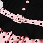 cheap Dresses-1950s Retro Vintage Rockabilly Midi Dress Swing Dress Flare Dress Short Sleeves With Belt Polka dots Fit &amp; Flare Swing Turndown Fancy Dress Women's Casual Dailywear Tea Party Adults' Dress Spring