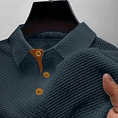 abordables Polo classique pour homme-Homme Polo en seersucker Ice Silk Texturé Occasionnel Fête Classique Manche Courte Mode Basique Uni Boutons Refroidissement Été Printemps Bleu Noir Blanche bleu marine Gris Polo en seersucker Ice Silk