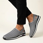 olcso Slip-On hétköznapi cipők-Férfi szürke hálós, bebújós, könnyű, lélegző, kényelmes, hétköznapi sétacipő férfiaknak, irodai alkalmi viseletre, vezetésre, utazásra, mindennapi viseletre és szabadidős kirándulásokra