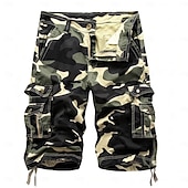 cheap Classic-Men's Cargo Shorts Hiking Shorts Pocket Multi Pocket Camouflage Comfort Outdoor Short Casual Sports Cargo Shorts Chino Blue Camouflage Red Inelastic